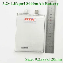 2 шт GTK 3,2 v 8Ah lifepo4 ячейка 3,2 v 8000mah не 7ah 9ah 10Ah для упаковки diy power 9288120 48v 8ah 24v 16ah хранение электроинструментов