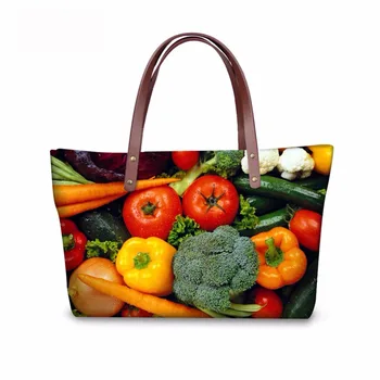 

Noisydesigns women handbags casual large women's shoulder bag fresh vegetables bags ladies high quality 2018 Travel Bags