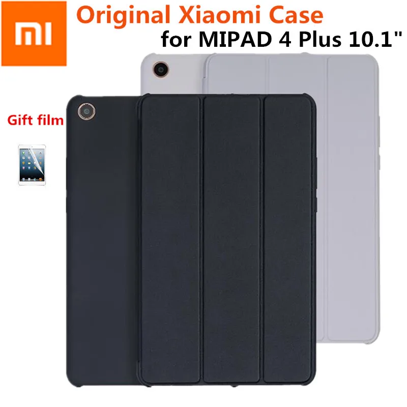 

Slim Original Xiaomi mipad 4 plus 10.1" Smart Magnet Mi Pad4 Mipad 4 plus 10 Case capa De Couro PU+PC Wake Auto-Sleep Cover+Film