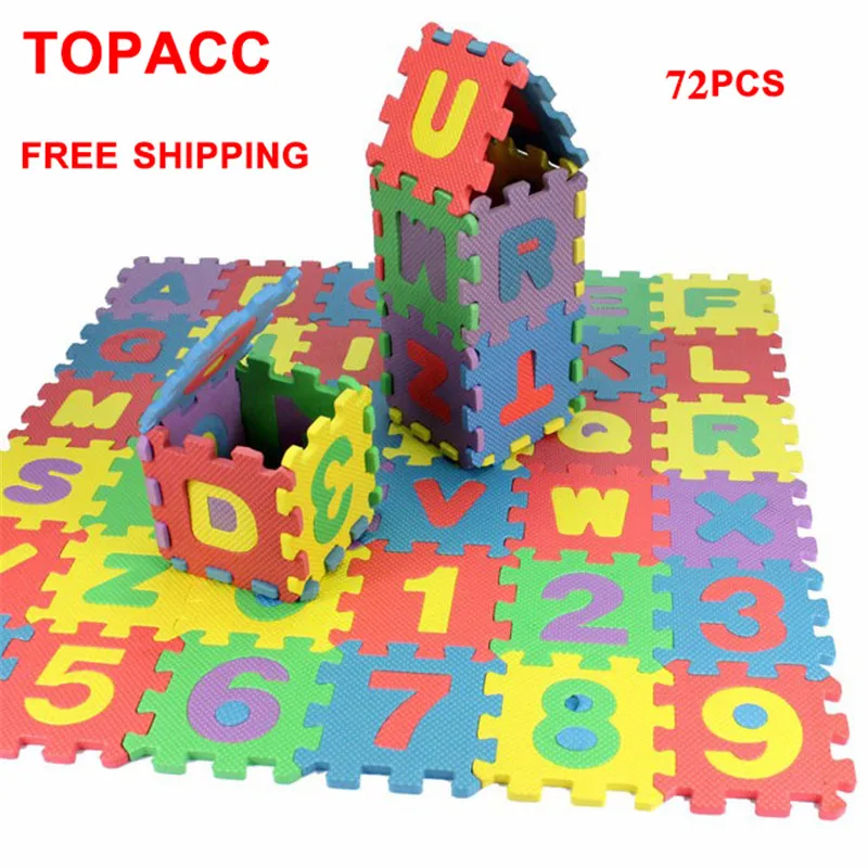 

72pcs Baby Play Mat Kids Mini EVA Foam Alphabet Letters Number Mat 3D Puzzles Educational Toys For Childern Kids Soft Carpet