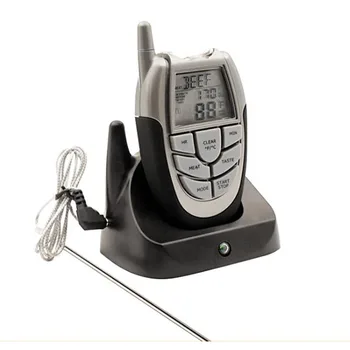 

Wireless Remote Thermometer Electronic Digital Display Outdoor Probe Thermometer Cooking Meat Food Thermometer Timing Alarm