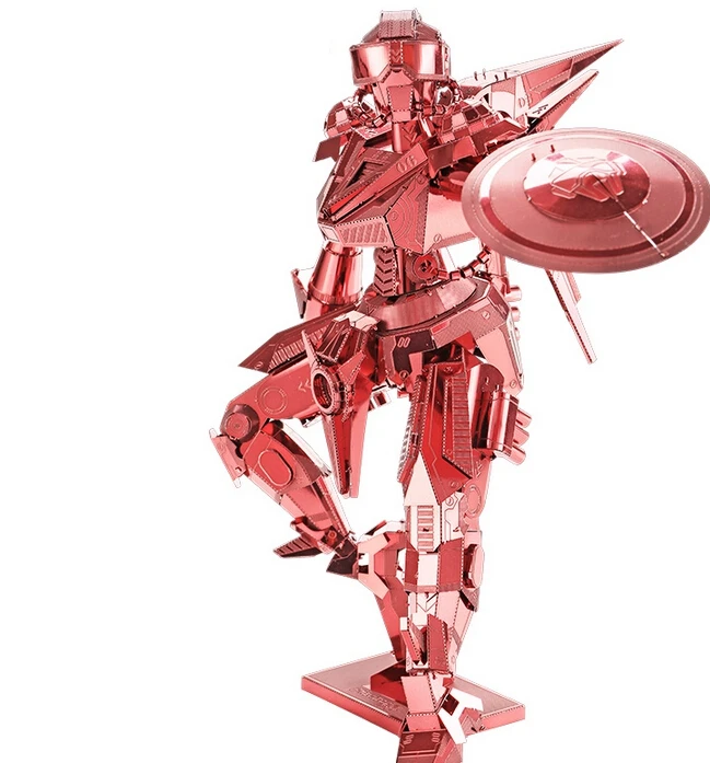 

Red refining Men laser cutting 3D puzzle Seven-star difficulty DIY metalic jigsaw free shipping Shield Men model birthday gifts