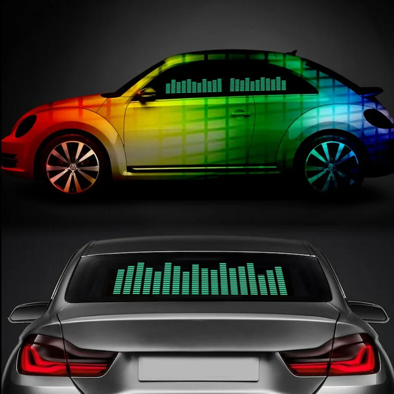 LED sound activated electric light emitting film car music stickers
