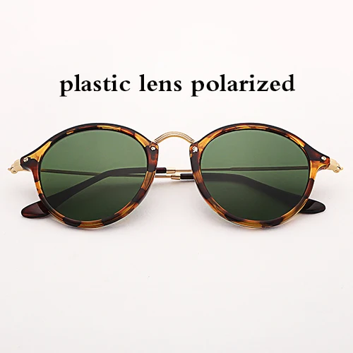 2447 винтажные круглые солнцезащитные очки, поляризационные мужские и женские 49 мм зеркальные солнцезащитные очки, леопардовая ацетатная оправа, стеклянные линзы, очки sol gafas UV400 - Цвет линз: g15 P
