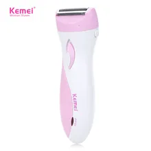 Kemei Для женщин бритвы женский эпилятор перезаряжаемый электрическая Леди Триммер для бритья удаления волос для ног для области подмышек, бикини