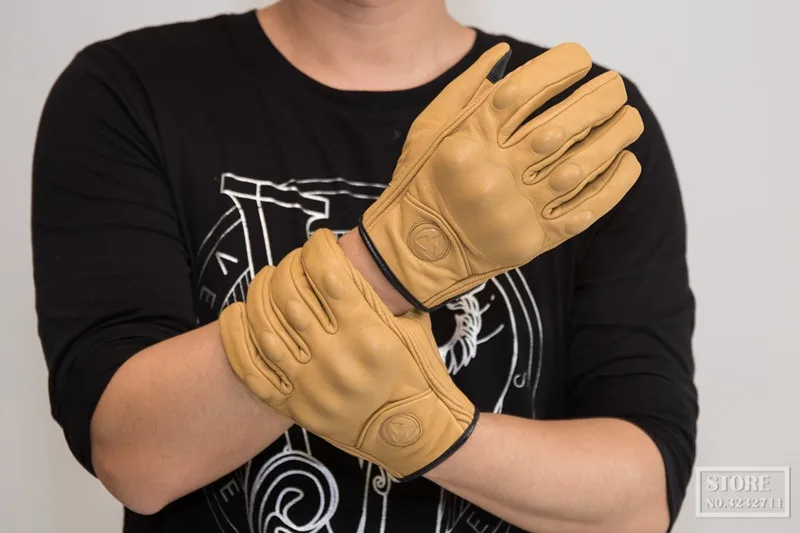 Кожаные Перчатки для мотоциклистов Luva moto queiro Guantes moto cicleta Luvas de moto Ретро перчатки для мотокросса защитное снаряжение