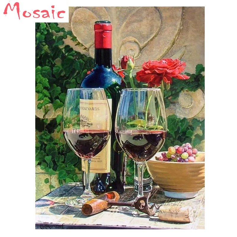 

Diamond Painting 5d "Red wine" square/round Diamond Embroidery Full Display Diamond Mosaic Cross Stitch Picture Of Rhinestone