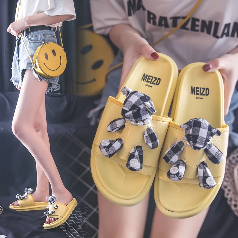 

Women Summer Sandals Slipper Indoor Outdoor Flip-flops Beach Shoes New Fashion Female Casual Little Bear Slipper Chanclas Mujer