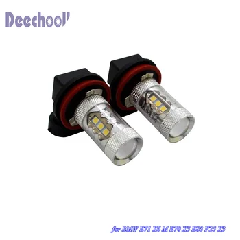 

deechooll 2pcs H11 H8 Car LED Lights Bulb for BMW E71 X6 M E70 X5 E83 F25 X3, Canbus 50W 16SMD Fog Light Driving Light Bulbs