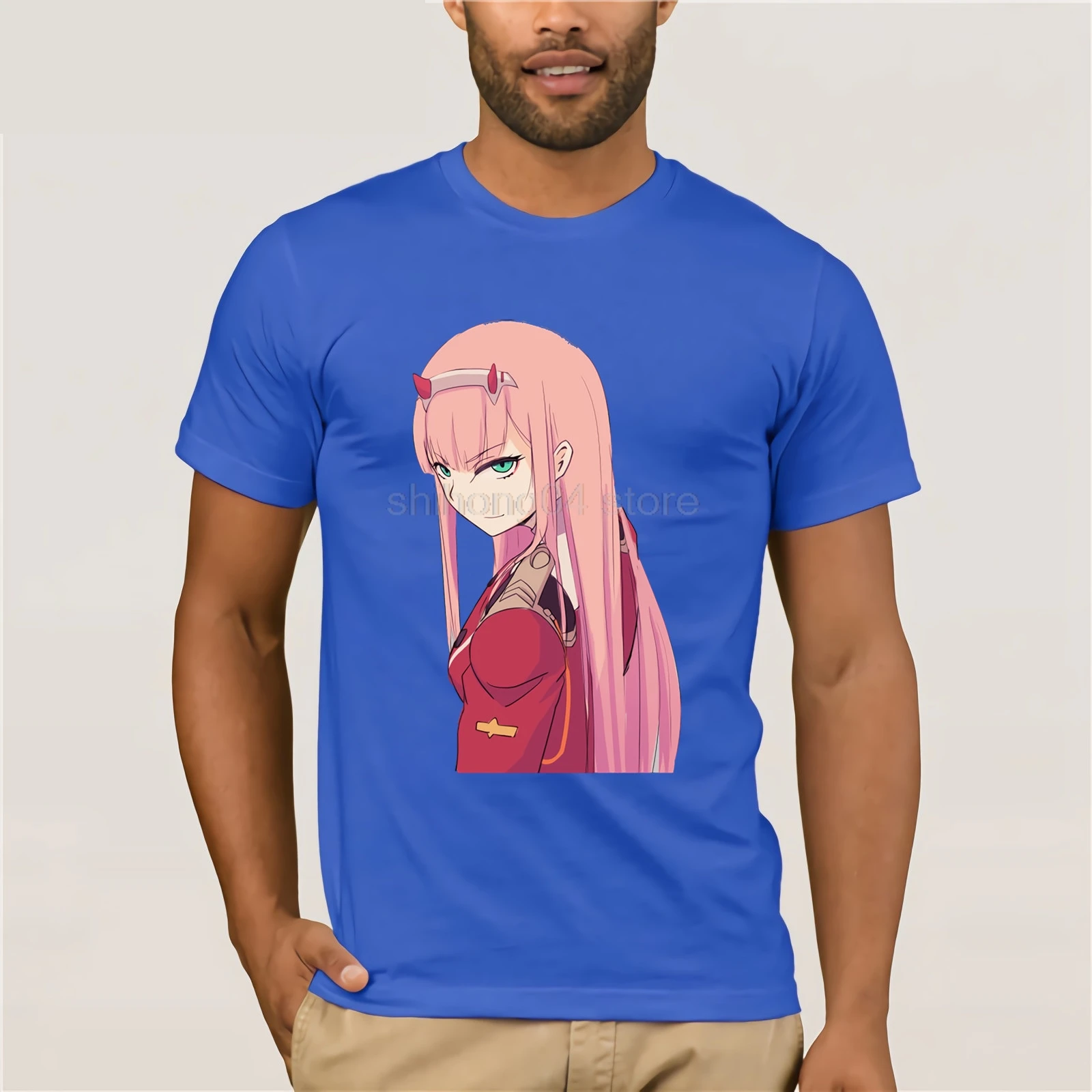 Уличная Zero Two Strelitzia Darling in the Franxx черная футболка для взрослых с короткими рукавами