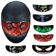 Lentes para casco de motocicleta pegatina decorativa extraíble casco de carreras visera aplique fresco pegatina de lente translúcida de película de personalidad