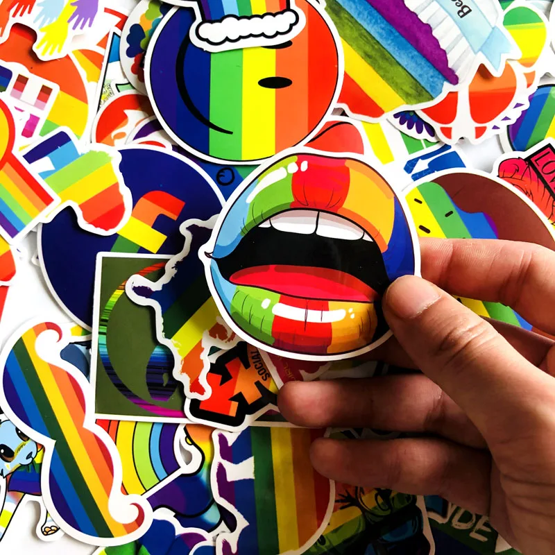 100 Pcs/set Tide Brand Rainbow Color Graffiti Series Stickers For Notebook Skateboard Bicycle Motorcycle Toy Waterproof Sticker | Игрушки и
