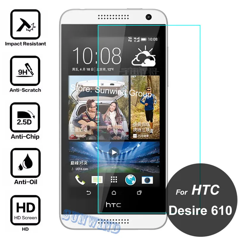 Для HTC Desire 610 протектор экрана 2.5D 9 H анти-шок закаленное стекло защитная пленка на A3QHD D610t D610n D610w D610x Dual Sim