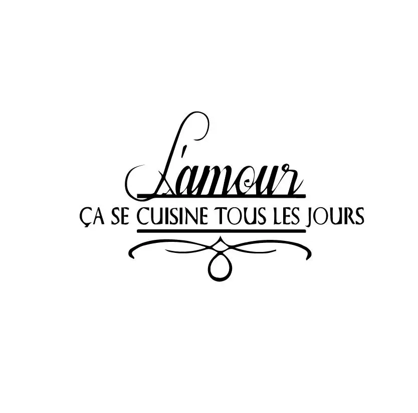 Love Home French Kitchen Wall Stickers , Kitchen Decorative Quotes