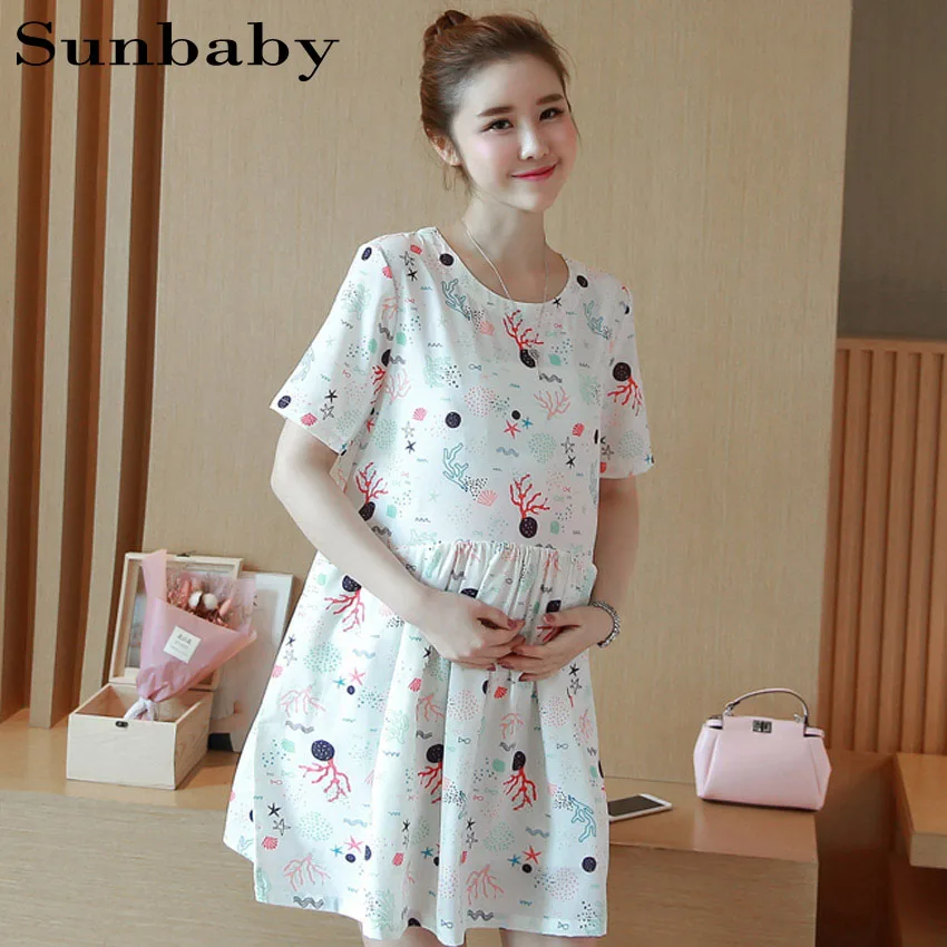 2017 Summer Fashion Maternity Countryside Style A Line Pregnancy Dress