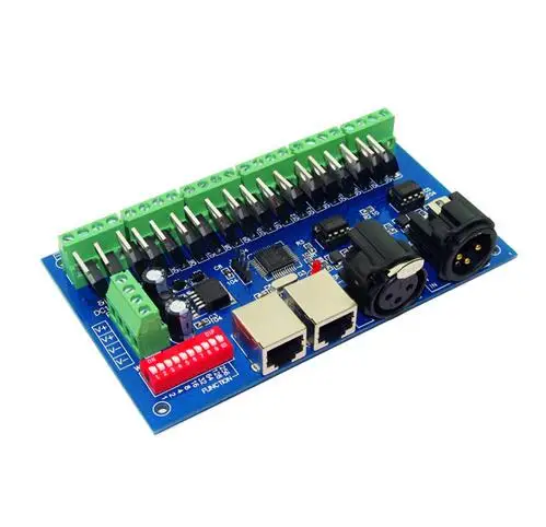 

best price DC12-24V 1 pcs 18CH with RJ45 18Channel DMX512 DMX LED Decoder