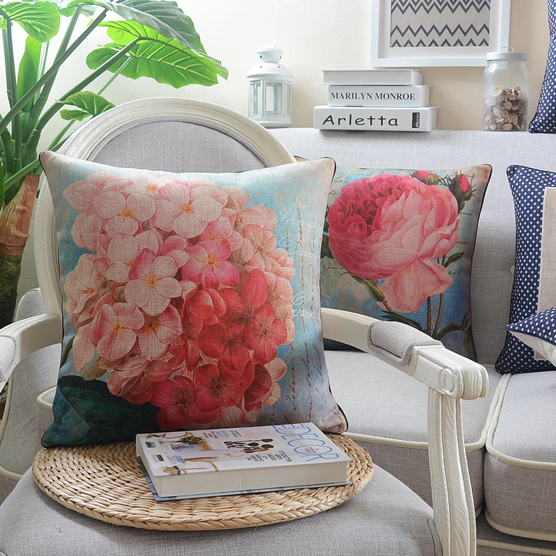 Nostalgic Vintage Cushion Covers With Piping Home Decoration Cushions