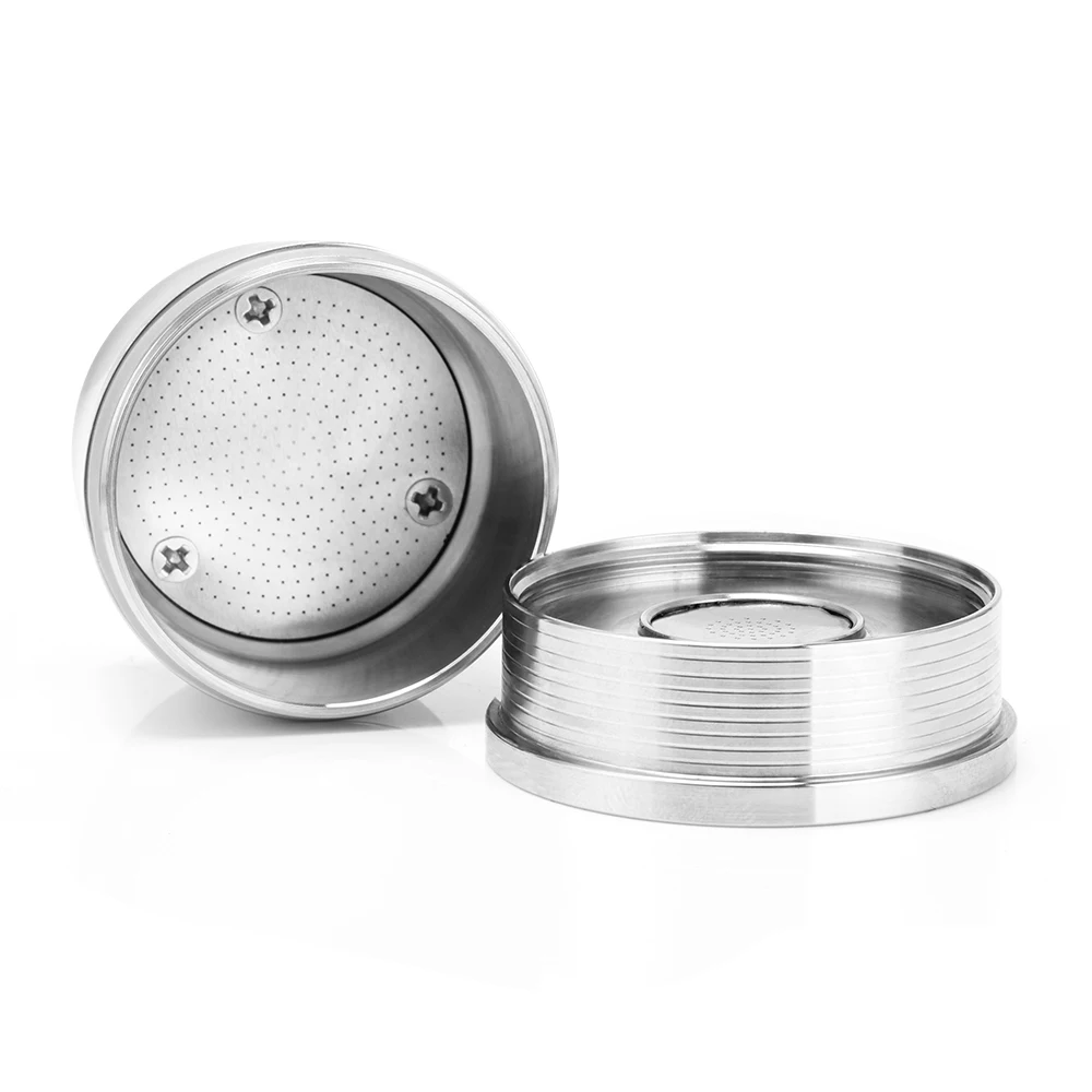ICalifas 4pcs/set Stainless Steel Reusable Coffee Filter Refillable Capsule Cup Pod Tamper For Illy Machine Refill