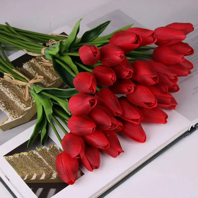10 шт./компл. Моделирование искусственных цветов для невесты, букет тюльпанов для домашнего украшения партия искусственные цветы для свадьбы