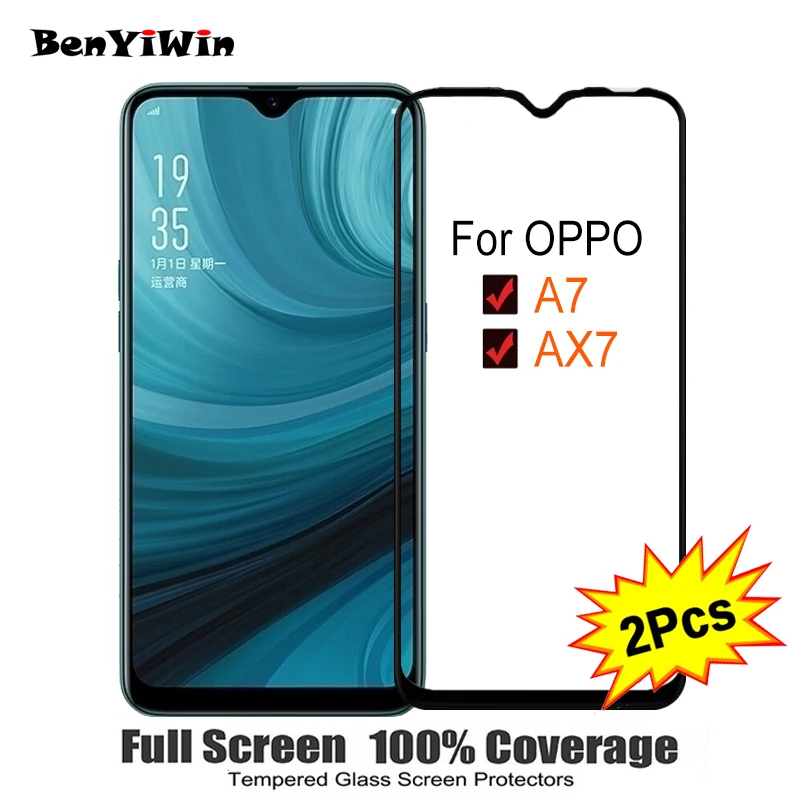 Закаленное стекло для OPPO A7 AX7 6 20 Дюйма 9H ax7 PBFM00 CPH1901 2 шт. | Мобильные телефоны и