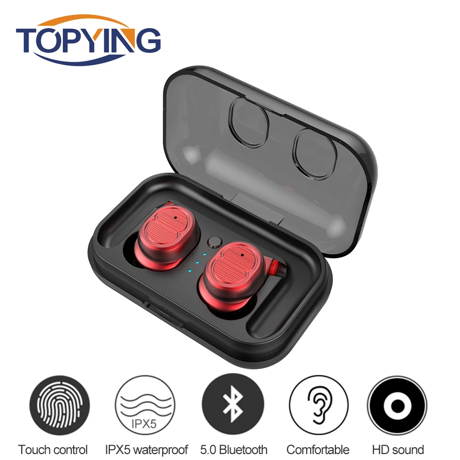 

TWS-8 Bluetooth Headphone Wireless Earphone Touch Control Sports Earbuds Mini Handsfree Earphones Earpiece for Huawei Xiaomi