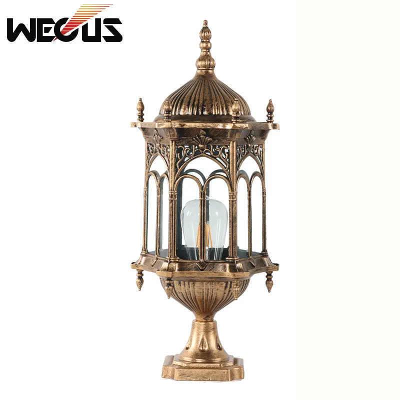 Europe Wall column light outdoor pillar lamp garden step corridor street garden fence post lights retro chapiter lamps