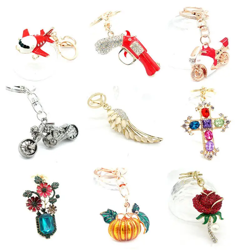 

Fashion Keychains Keyring Rhinestone Key Chains Charm Pendant Necklace Gift
