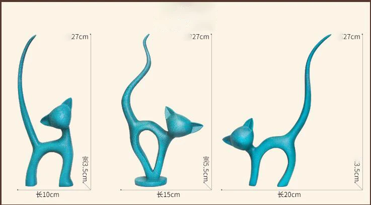 3 шт. современная абстрактная Смола милый кот искусство минималистичный скандинавский гостиная TVCabinet статуэтки домашнего интерьера украшения ремесла