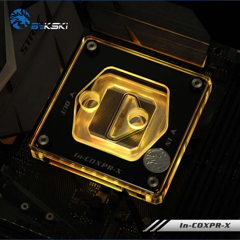 Водный блок Bykski для процессора Intel 115X 20XX RBW(5 В)/RGB(12 В) водный охладитель с