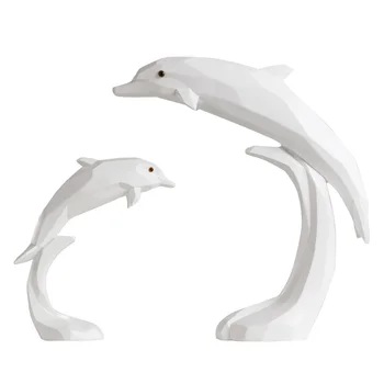 

Nordic Geometric Dolphin Figurine Origami Animals Art Sculpture Resin Art&Craft Home Desktop Decoration Office R1729