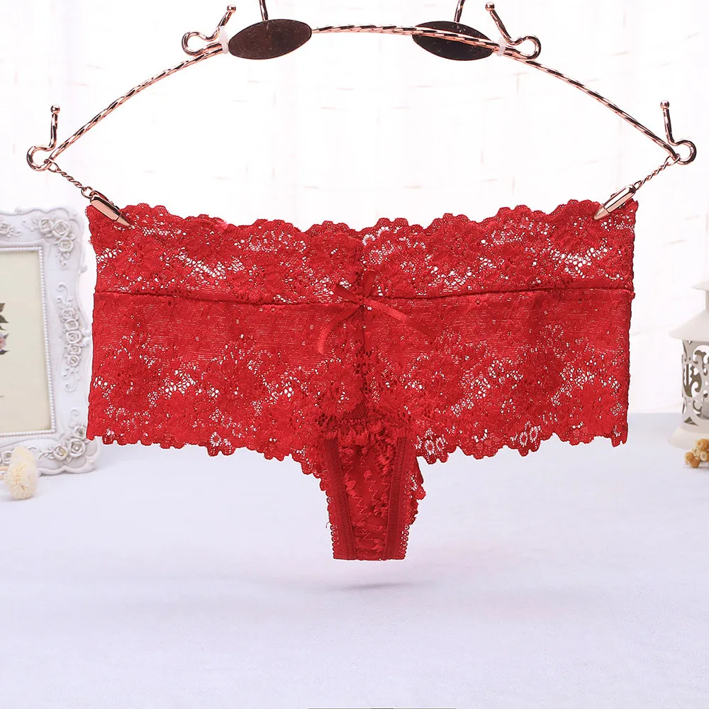 Sexy Lace Panties Women Fashion Cozy Lingerie Tempting Pretty Briefs High Quality Cotton Low Waist Cute Women Underwear - Цвет: Red