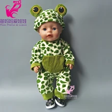 43cm Baby born doll cute animal frog set for 18 inch zapf dolls clothes set for doll girls play gift toy doll accessory