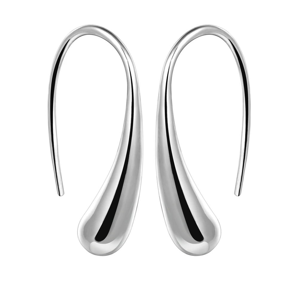 

2018 new 925 sterling silver dangle earrings smooth teardrop women water drop earrings for women pendientes mujer moda 2018