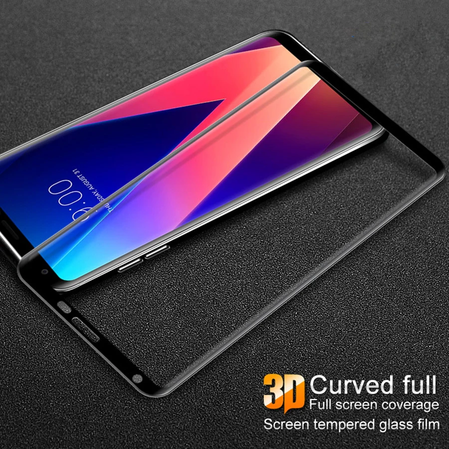 

3D Curved Edge Full Cover Screen Protector Tempered Glass For LG G7 G8 Protective HD Clear Film For V30 V40 V50 ThinQ 5G