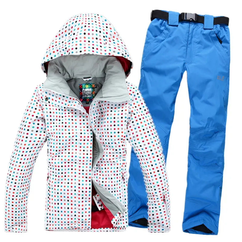 Luxury brand Gsou snow ski suit set monoboard ski suit Women windproof