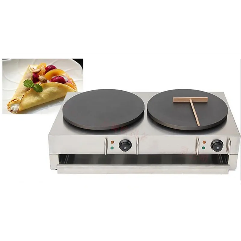 110/220V Commercial Electric Crepe Maker Machine Stainless Steel Double
