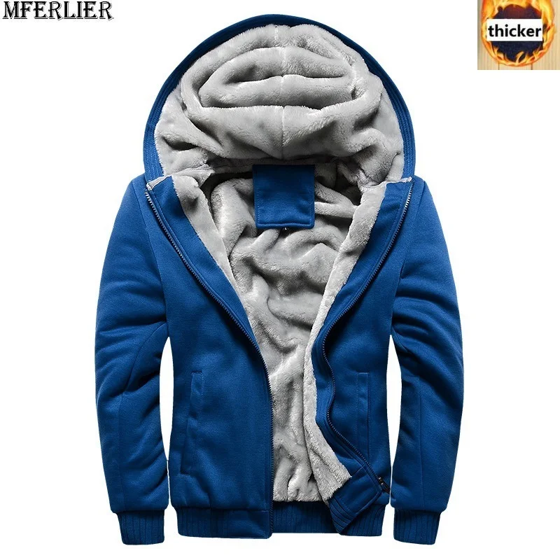 wintermen fleece thick Sweatshirts warm coat jackets hooded hoodies large size big 6XL 7XL 8XL zipp