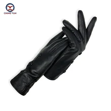 CHING YUN, новинка, женские перчатки из натуральной кожи, зима-осень, женские модные брендовые утепленные кожаные перчатки из овчины для женщин