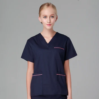 

Plus Size Surgeon's Scrubs Set Top and Bottom Nurse Doctor Scrubs Uniforms Long Sleeves Unisex V Neck Short Sleeves OR Uniforms