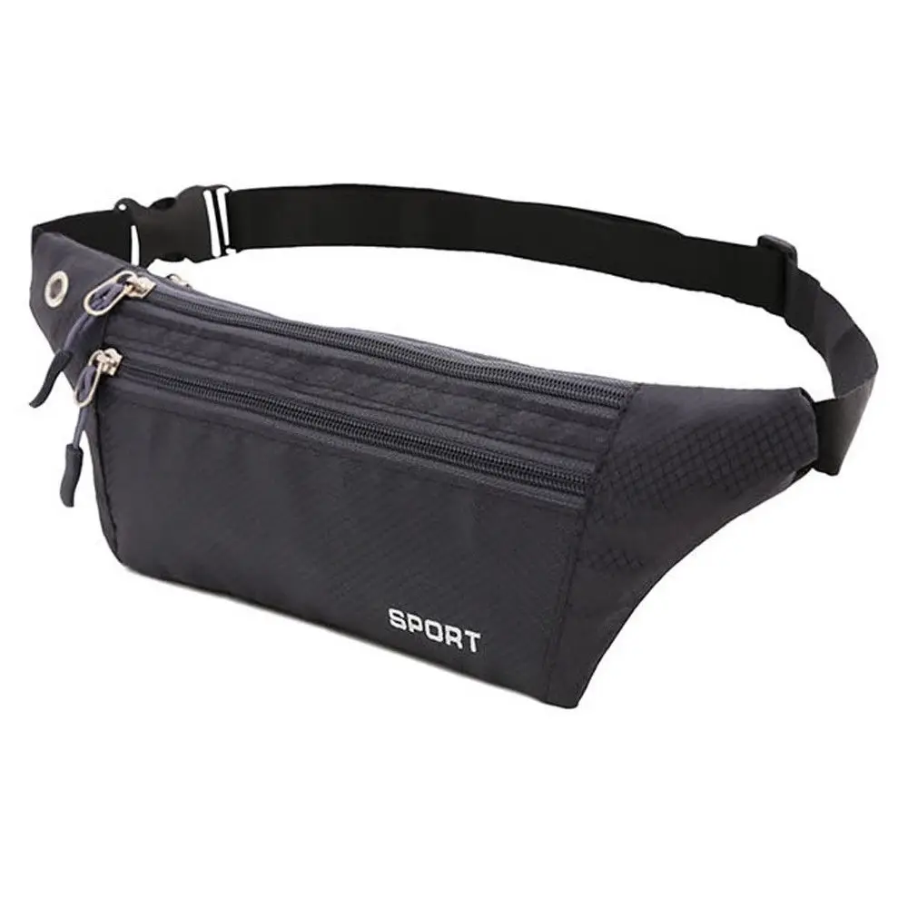 Модная мужская и женская поясная сумка на пояс, сумка для телефона, сумка для путешествий, спортивный кошелек, поясная сумка, сумки на молнии - Цвет: Серый