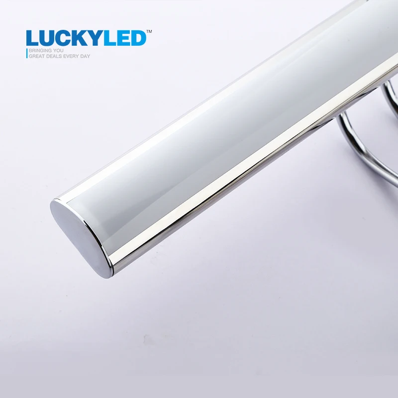 LUCKYLED 42cm 12W Led Mirror Light Stainless Steel AC85-265V Modern Wall Lamp Bathroom Lights Wall Sconces Apliques Pared