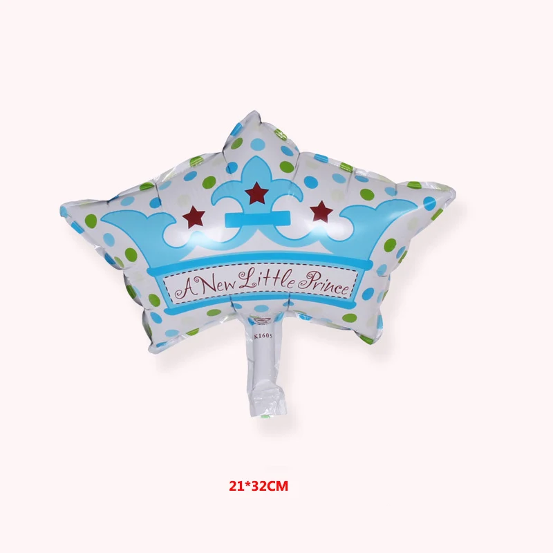 Забавный ангел, Детские шары для девочек, детская душевая коляска, воздушные шары из фольги, детские игрушки для украшения, вечерние надувные воздушные шары - Цвет: Blue Crown