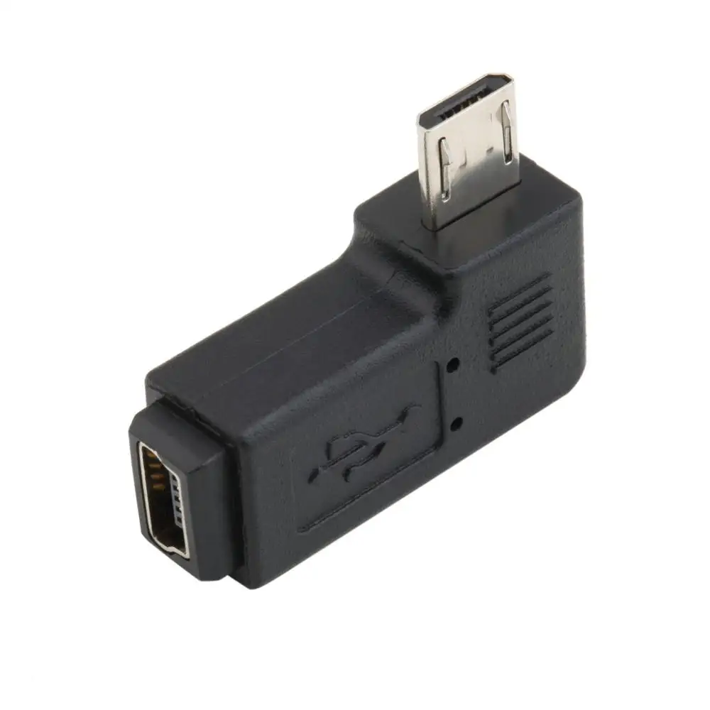 Mini USB Type B Женский к Micro Male 90 градусов Левый Правый Угол адаптер Черный 500 шт|usb type|usb