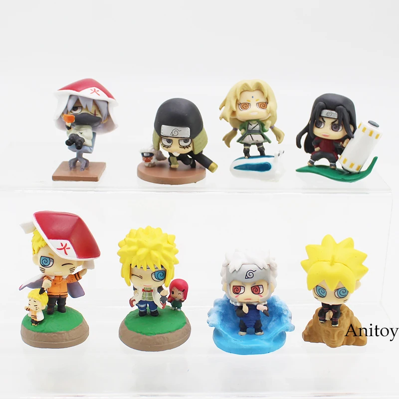

Anime Naruto Shodai Hokage Senju Tobirama Hiruzen Minato Tsunade Shimura Danzou Kakashi PVC Action Figure 8pcs/set