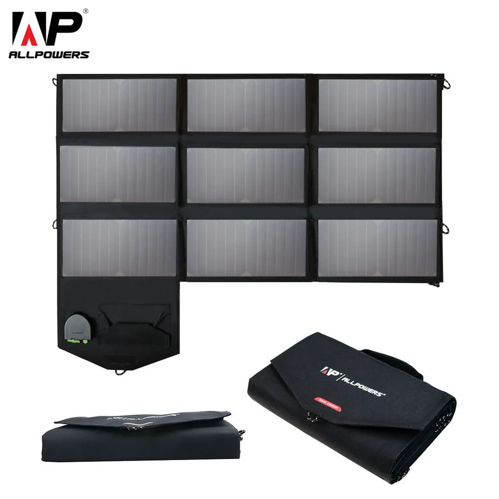 

ALLPOWERS 60W Phone Charger 5V 12V 18V Portable Foldable Solar Panel Charger Pack for iPhone 6 7 8 Laptops Tablets Smartphones