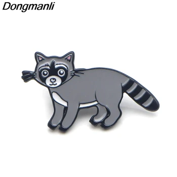 

P3596 Wholesale 20pcs/lot Raccoon Metal Enamel Pins and Brooches for Women Fashion Lapel Pin Backpack Bags Badge Gifts