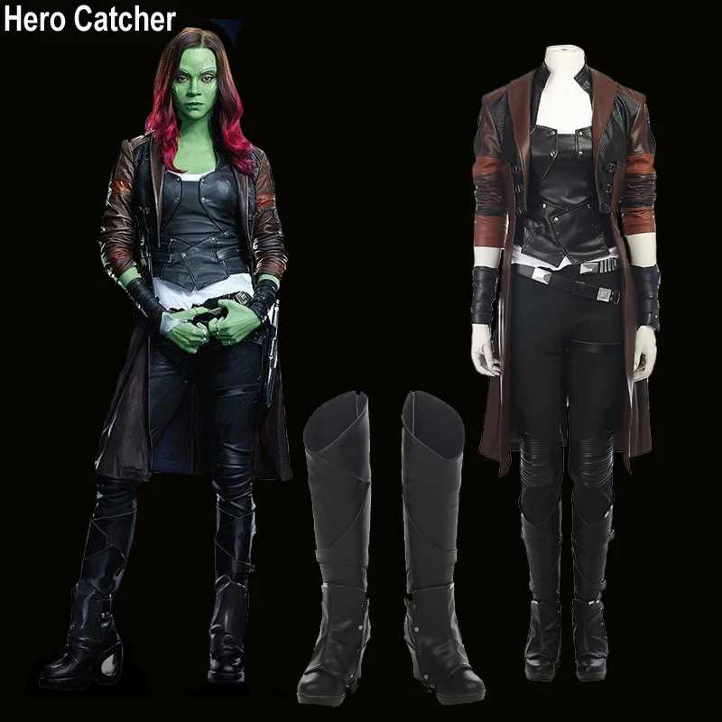 

Hero Catcher High Quality Custom Made Guardians of the Galaxy 2 Cosplay Costume Gamora Costume Set