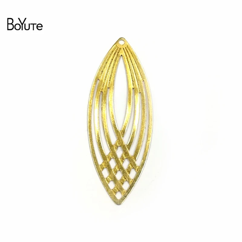 BoYuTe 50Pcs 13.535MM Metal Brass Filigree Stamping Plate Diy Hand Made Jewelry Parts & Accessories