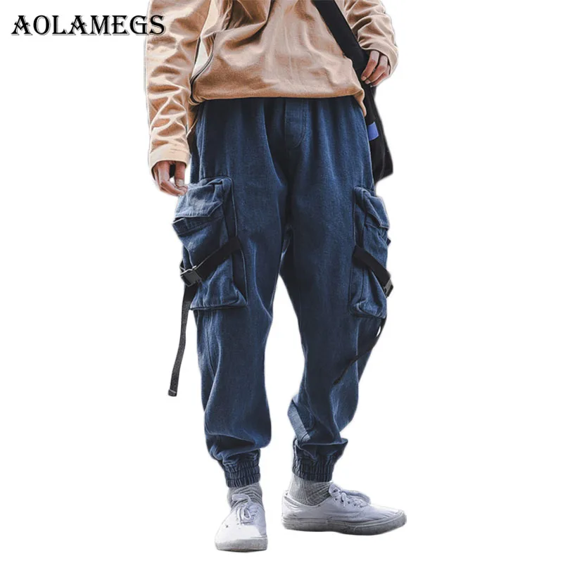 

Aolamegs Pants Men Harlan Cargo Pocket Thick Track Pants Male Trousers Elastic Waist Casual Fashion Joggers Sweatpants Autumn