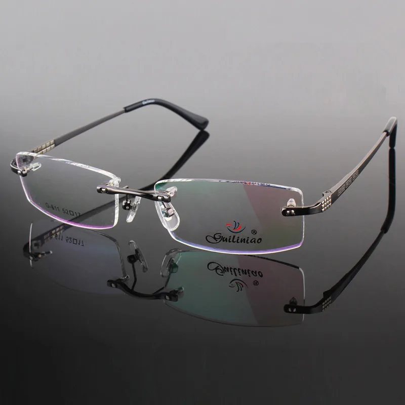 Новое поступление, мужские очки без оправы, качественная мода, стиль, металл, квадратные очки для мужчин Oculos
